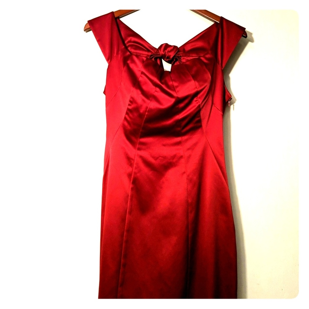 Red Satin Cocktail Dress